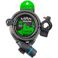 Замок велосипедный Grey's спиральный 10х1500 мм (GR51015) Замок велосипедный Grey's спиральный 10х1500 мм (GR51015)