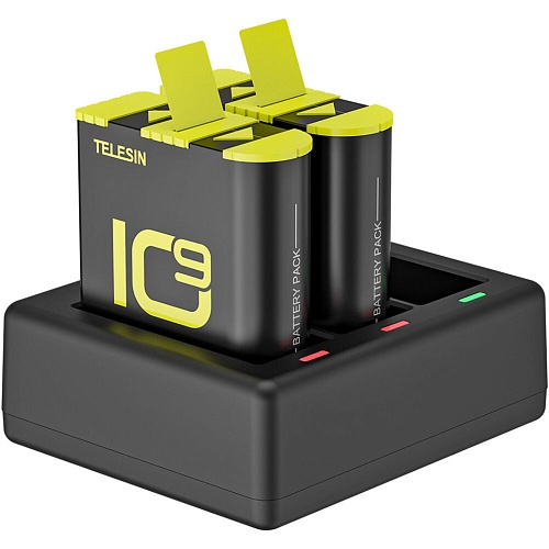 Зарядное устройство Telesin 3 Slots Battery Charger + 2 аккумулятора для HERO 9/10 (GP-BTR-903)