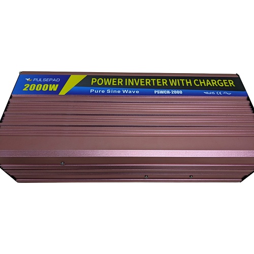Автомобильный инвертор с функцией зарядки Pulsepad PSWCH-2000 12V 2000W Pure Sine Wave