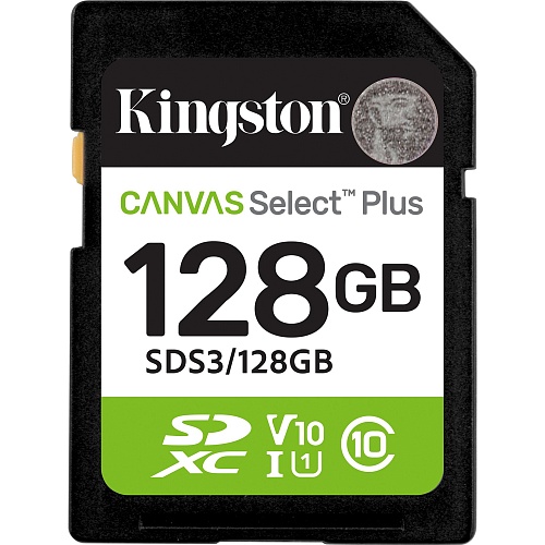Карта пам'яті Kingston SDXC Canvas Select Plus 128GB Class 10 UHS-I V10 A1 (SDS3/128GB) - придбати в Дніпрі, Україні: ціна, характеристики | інтернет-магазин TOUCH