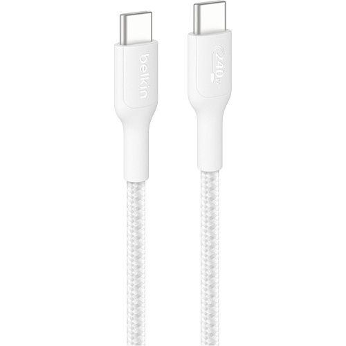 Кабель Belkin Boost Up Charge Pro Braided USB-C to USB-C 240W 1m White (CAB025HQ1MWH) - придбати в Дніпрі, Україні: ціна, характеристики | інтернет-магазин TOUCH