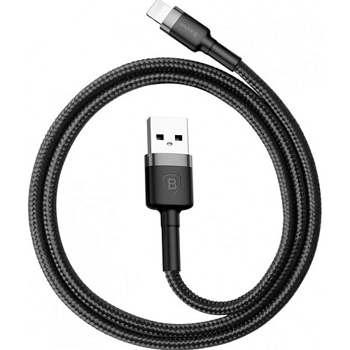 Кабель Baseus Cafule USB to Lightning 1м Grey/Black (CALKLF-BG1) - придбати в Дніпрі, Україні: ціна, характеристики | інтернет-магазин TOUCH