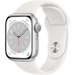 Смарт-часы Apple Watch Series 8 45mm Silver Aluminum Case with White Sport Band M/L (MP6Q3)