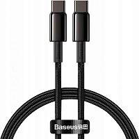 Кабель Baseus Tungsten Gold Fast Charging Data Cable USB-C to USB-C 100W 1m Black (CATWJ-01) Кабель Baseus Tungsten Gold Fast Charging Data Cable USB-C to USB-C 100W 1m Black (CATWJ-01)