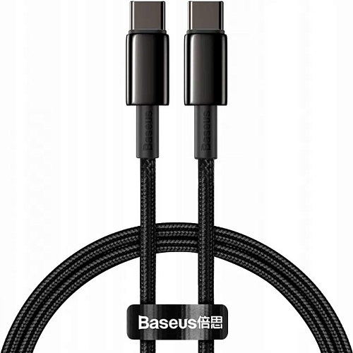 Кабель Baseus Tungsten Gold Fast Charging Data Cable USB-C to USB-C 100W 1m Black (CATWJ-01) - придбати в Дніпрі, Україні: ціна, характеристики | інтернет-магазин TOUCH