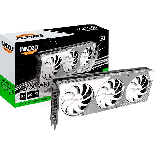 Відеокарта Inno3D GeForce RTX 5070 Ti X3 OC White (N507T3-16D7X-176068W) EU - придбати в Дніпрі, Україні: ціна, характеристики | інтернет-магазин TOUCH
