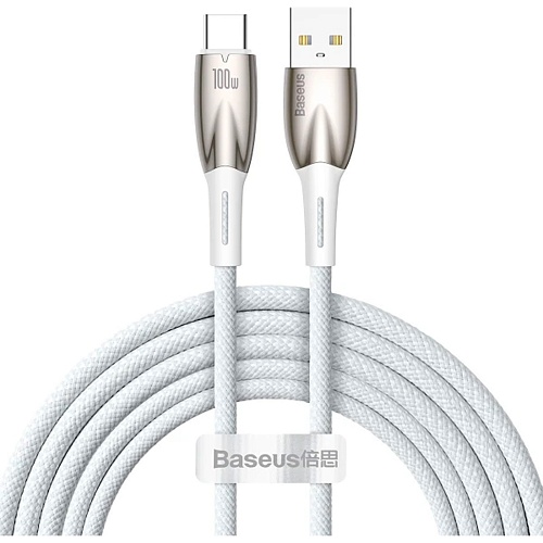 Кабель Baseus Glimmer Series USB-А to USB-C 2m White (CADH000602)