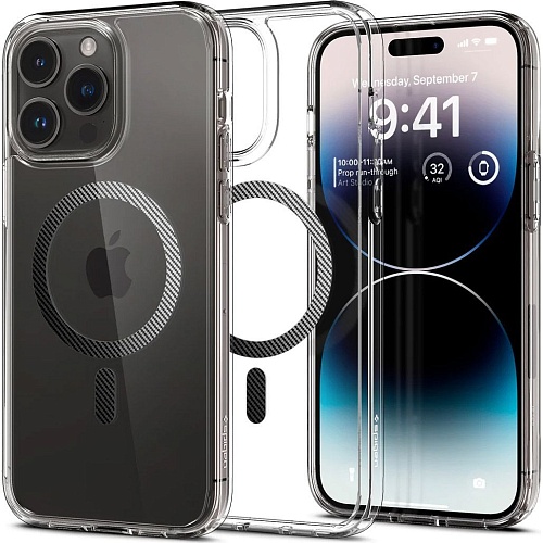 Чехол Spigen Ultra Hybrid with MagSafe для iPhone 14 Pro Carbon Fiber (ACS04971)