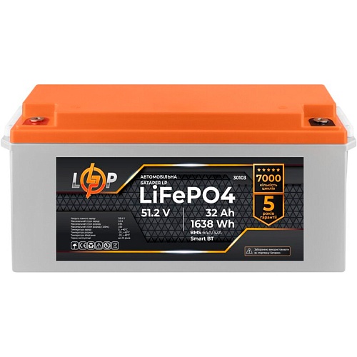 Аккумулятор LogicPower LiFePO4 48V (51.2V/32Ah/1638Wh) (BMS 64A/32А) (30103)