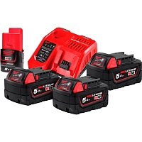 Аккумуляторы к электроинструменту + зарядное устройство Milwaukee M18 NRG-503 (4933451423) Аккумуляторы к электроинструменту + зарядное устройство Milwaukee M18 NRG-503 (4933451423)