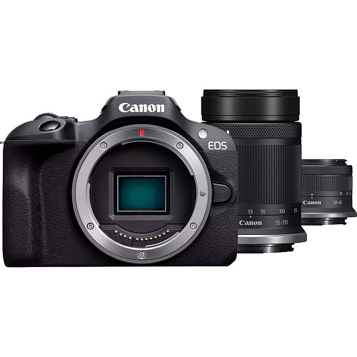 Беззеркальный фотоаппарат Canon EOS R100 Kit RF-S 18-45mm + RF-S 55-210mm IS STM (6052C036)