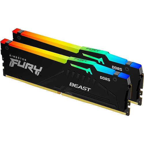 Модуль памяти DDR5 Kingston FURY Beast 2x32GB 5600MHz RGB (KF556C40BBAK2-64)