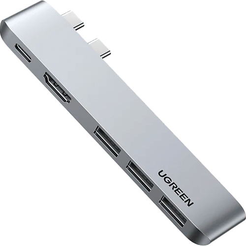 USB-хаб Ugreen 5-in-2 USB C Hub for MacBook Pro/Air Silver (CM251/60559)