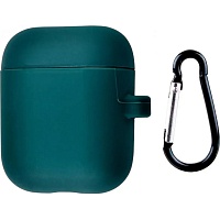 Чехол Silicone Case + Carabine для Apple AirPods Dark Green