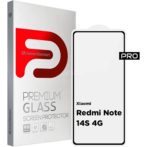 Захисне скло ArmorStandart Full Pro Glass для Redmi Note 14S 4G Black (ARM82035) - придбати в Дніпрі, Україні: ціна, характеристики | інтернет-магазин TOUCH