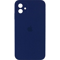 Чехол Silicone Case Camera Protect для Apple iPhone 16 Navy Blue AA