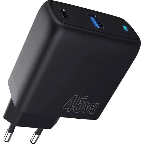 Сетевое зарядное устройство Proove Silicone Power 45W USB-C/USB-A Black (WCSP45110001)