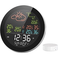 Термогигрометр Tuya WKD-TH09 WiFi Weather Clock With Sensor Термогигрометр Tuya WKD-TH09 WiFi Weather Clock With Sensor