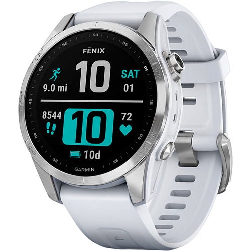 Смарт-часы Garmin Fenix 7S Standard Edition Silver with Whitestone Band (010-02539-02/03)