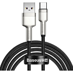 Кабель Baseus Cafule Metal Data Cable USB to USB-C 0.25m Black (CAKF000001)