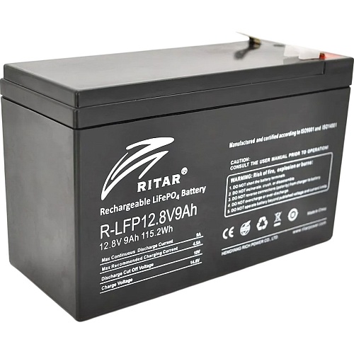 Акумулятор Ritar LiFePO4 12V (12.8V/9Ah/115.2Wh) (R-LFP 12.8V 9Ah) - придбати в Дніпрі, Україні: ціна, характеристики | інтернет-магазин TOUCH