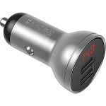 Автомобильное зарядное устройство Baseus Digital Display Dual USB Car Charger Silver (CCBX-0S) 
