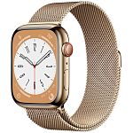 Смарт-часы Apple Watch Series 8 GPS + Cellular 45mm Gold Stainless Steel with Gold Milanese Loop (MNKP3/MNKQ3)