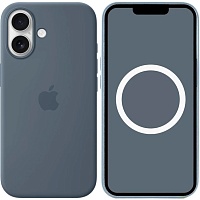 Чехол Silicone Case with Button, Animation & MagSafe для Apple iPhone 17 Anchor Blue AAA
