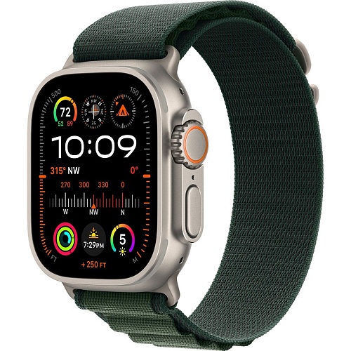 Смарт-часы Apple Watch Ultra 2 49mm Natural Titanium Case with Dark Green Alpine Loop Small (MYT33+MXMU3)