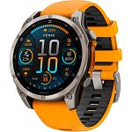 Смарт-годинник Garmin Fenix 8 AMOLED Sapphire 47mm Titanium with Spark Orange/Graphite Silicone Band (010-02904-10)