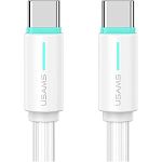 Кабель Usams SJ734 USB-C to USB-C 60W 5A 1.0m White