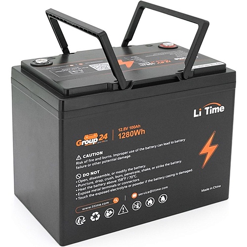 Акумулятор Li Time LiFePO4 12V (12.8V/100Ah/1280Wh) Group 24 - придбати в Дніпрі, Україні: ціна, характеристики | інтернет-магазин TOUCH