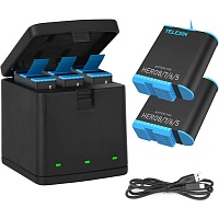 Зарядное устройство Telesin 3 Slots LED Storage Charger Box для GoPro 8/7/6/5 с двумя аккумуляторами (BTR-802-B) Зарядное устройство Telesin 3 Slots LED Storage Charger Box для GoPro 8/7/6/5 с двумя аккумуляторами (BTR-802-B)
