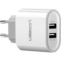 Мережевий зарядний пристрій Ugreen CD104 Dual USB Wall Charger 3.4A White (20384) - придбати в Дніпрі, Україні: ціна, характеристики | інтернет-магазин TOUCH Мережевий зарядний пристрій Ugreen CD104 Dual USB Wall Charger 3.4A White (20384) - придбати в Дніпрі, Україні: ціна, характеристики | інтернет-магазин TOUCH