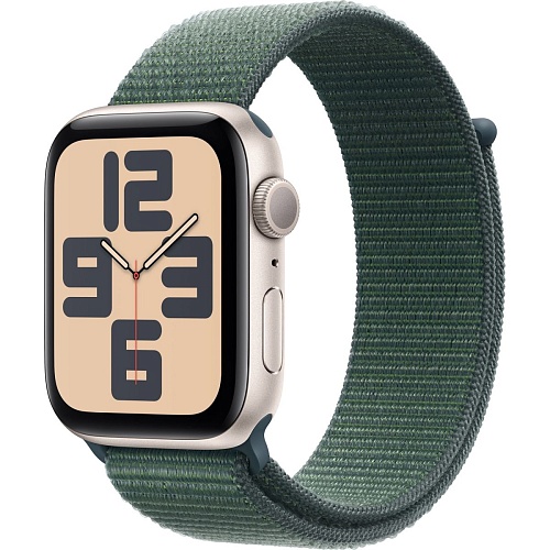 Смарт-часы Apple Watch SE 2 GPS 44mm Starlight Aluminium Case with Lake Green Sport Loop 2024 (MXEW3)
