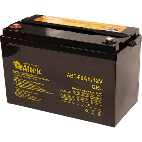Акумулятор Altek GEL 12V (12V/80Ah/960Wh) (ABT-80Аh/12V) - придбати в Дніпрі, Україні: ціна, характеристики | інтернет-магазин TOUCH