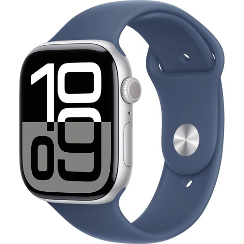 Смарт-годинник Apple Watch Series 10 GPS 46mm Silver Aluminum Case with Denim Sport Band S/M (MWWL3) - придбати в Дніпрі, Україні: ціна, характеристики | інтернет-магазин TOUCH