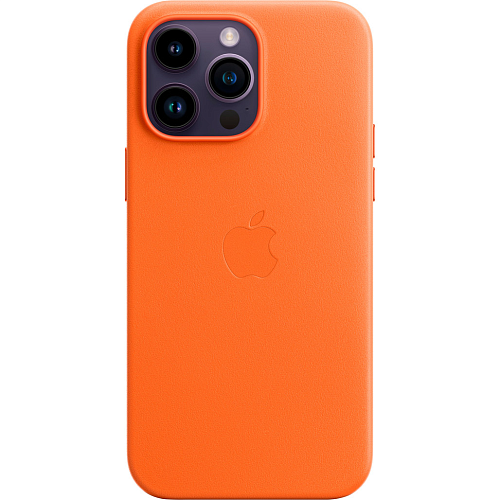 Чехол Apple Leather Case with MagSafe для Apple iPhone 14 Pro Max Orange (MPPR3)