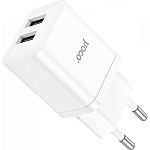 Мережевий зарядний пристрій Hoco N25 2 USB White (782083)