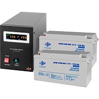 Источник бесперебойного питания (ИБП) LogicPower LPY-B-PSW-1500VA + АКБ LPM-MG 12V - 2 x 150Ah (19809)
