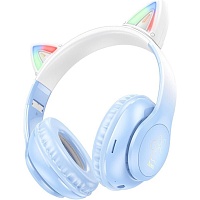 Наушники Hoco W42 Cat Ear Crystal Blue (795861)