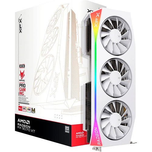 Видеокарта XFX Mercury AMD Radeon RX 9070XT OC Magnetic Air Edition with RGB White (RX-97TMARGW9) EU