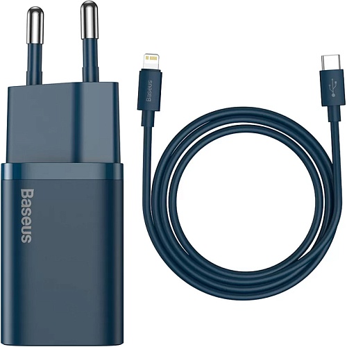 Сетевое зарядное устройство Baseus Super Si 20W + Cable USB-C to Lightning Blue (TZCCSUP-B03)