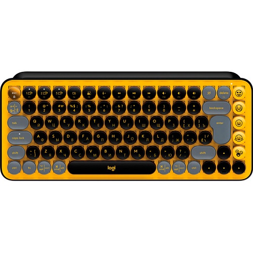 Клавиатура Logitech POP Keys Wireless Mechanical Keyboard Blast Yellow UA (920-010735)