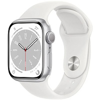Смарт-часы Apple Watch Series 8 41mm Silver Aluminum Case with White Sport Band S/M (MP6L3)