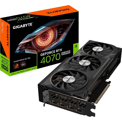 Видеокарта Gigabyte GeForce RTX 4070 SUPER Windforce OC 12G (GV-N407SWF3OC-12GD) EU