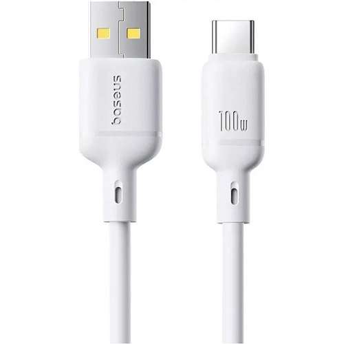 Кабель Baseus Silky Series USB-A to USB-C 100W 1m White (P10377703213-00)