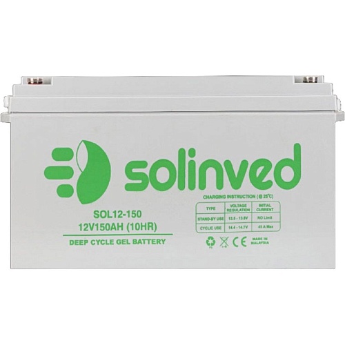 Аккумулятор Solinved GEL 12V (12V/150Ah/1800Wh) (SLG150-12)