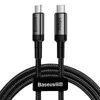 Кабель Baseus Cafule USB-C to USB-C 2m (CATKLF-HG1) Black