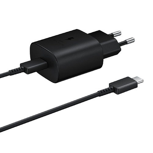 Мережевий зарядний пристрій Samsung 25W PD Wall Charger + Cable USB-C to USB-C Black (EP-TA800XBEGRU) - придбати в Дніпрі, Україні: ціна, характеристики | інтернет-магазин TOUCH